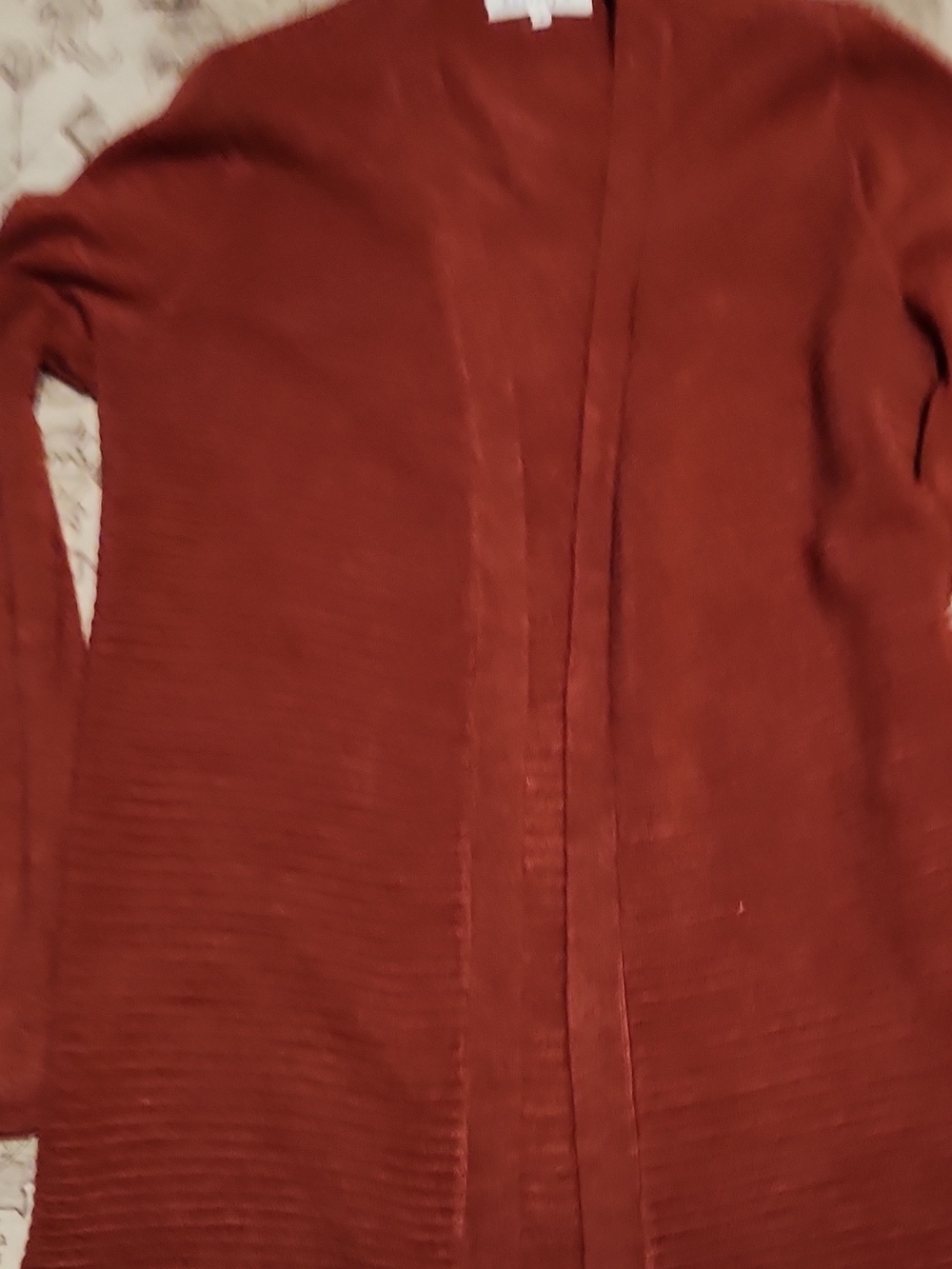 Society Rust Open-Front Ribbed Women's Cardigan - Picture 3 of 5